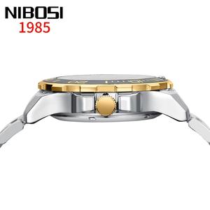 นาฬิกาข้อมือกลไกสำหรับผู้ชายสายสแตนเลสสตีลหน้าปัดกระจกควอตซ์กันน้ำวันที่แบบแฟชั่น - Product Image 5