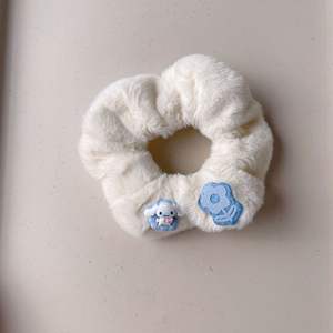 Enfants mignon dessin animé élastique bandeau de cheveux pour enfants bleu et blanc élastique en peluche queues de cheval filles douces chouchous mignons - Product Image 6