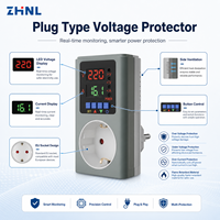 Protecteur de tension numérique ZHNL EU pour appareils ménagers (TV, réfrigérateur) 16A 230V, régulateur de type prise, protection automatique contre les surtensions et les sous-tensions réglable