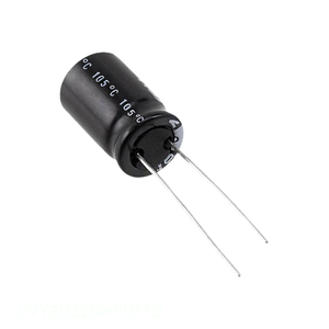 ตัวเก็บประจุแบบ Through Hole รุ่น Original 22 uF CAP ALUM 22UF 20% 200V RADIAL TH UVY2D220MPD1TD - Product Image 1