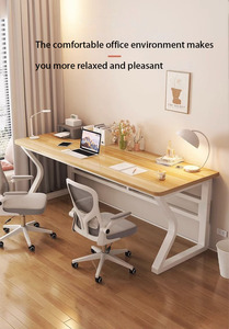 Nhà Máy Tùy Chỉnh Bằng Gỗ Văn Phòng Bảng Đơn Giản Hai-Người Bàn Máy Tính Cho Công Việc Gia Đình Hình Chữ Nhật Học Tập Bàn Bán Buôn - Product Image 3