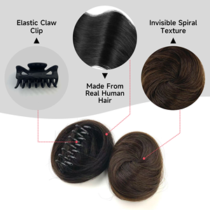 Vente directe usine : Chignon bouclé en cheveux naturels, chignon tressé volumineux, <span class=keywords><strong>coiffure</strong></span> chignon. - Product Image 4