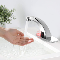 Robinet de lavabo à capteur infrarouge sans contact, design moderne, automatique, mains libres, pour salle de bain