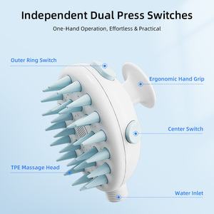 Brosse de <span class=keywords><strong>Douche</strong></span> pour Chien avec Logo Personnalisé OEM, 3 Modes de Pulvérisation, Massage, Buse <span class=keywords><strong>en</strong></span> Silicone Anti-Pellicules, Pulvérisateur de Bain pour Animaux, Vente <span class=keywords><strong>en</strong></span> Gros Usine - Product Image 3