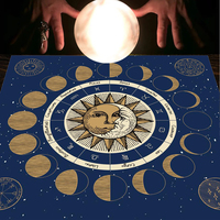 Nappe de Tarot cartes de Tarot clair de lune fleur velours carré couverture de Table personnalisable pour autel sorcellerie astrologie jeux de société
