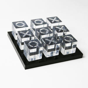 Juego de Tres en Raya Acrílico, Decoración de Mesa, Piezas de Ajedrez 3D XO, Tablero de Entretenimiento con Base Negra - Product Image 2