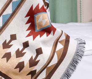 Manta Personalizable <span class=keywords><strong>de</strong></span> Estilo Europeo y Americano, Tejida en Poliéster y Algodón con Doble Jacquard y Letra F, Portátil y Usable - Product Image 6