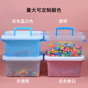 Transparent Plastic <b>Storage</b> Box With Lid Stackable Rectangle Food Container Toy Organizer Desktop <b>Storage</b> Bin 5K 3K 2K 1K Size - Product Image 5