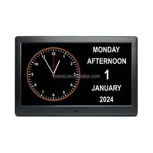 Voors Tafelstandaard Muur Hangen 10 "Lcd Groot Display Geheugenverlies Alzheimer Dementie Digitale Kalender Klok Met Medicatie Alarm