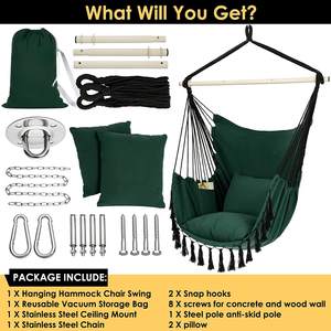 أرجوحة من القطن معلق مزدوج داخلي خارجي من الخوص للحديقة الترفيهية - Product Image 3