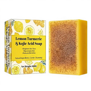 <span class=keywords><strong>Savon</strong></span> Artisanal Naturel au <span class=keywords><strong>Citron</strong></span>, Curcuma et Acide Kojique – Éclaircissant, Blanchissant, Anti-Taches Brunes et Hyperpigmentation pour Peaux Sensibles - Product Image 6