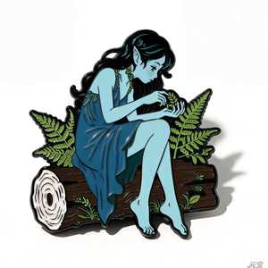 Cartoon Girl With Yellow Flower Lapel Pin Gold Plated Hard Enamel Zinc Alloy Metal Pin Art Collectible - Product Image 4