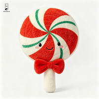 Coussin en peluche Sucette en forme de bonbon, brodé avec un visage souriant, coussin décoratif doux pour la maison et le canapé