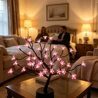 LED Weihnachts-Plastik-Dekobaum Pfirsichblütenbaum-Lampe Batteriebetrieben 40cm Weiß Batterie/USB-Stecker Dual-Betrieb