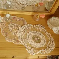 Napperon en dentelle vintage européen brodé tapis de Table basse avec cache-poussière accessoire de décoration intérieure