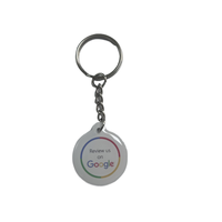 Porte-clés NFC personnalisé avec logo, 13,56 MHz, carte de commentaires Google, étiquette RFID intelligente en époxy pour les médias sociaux, porte-clés NFC pour le marketing
