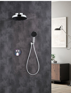 Moderno y de alta calidad, superventas, cabezal de <span class=keywords><strong>ducha</strong></span> oculto de 2 funciones, montado en la pared, con cuerpo principal de <span class=keywords><strong>placa</strong></span> de <span class=keywords><strong>roca</strong></span> de cobre y acabado cromado efecto lluvia - Product Image 5