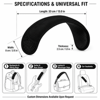Sangle d'épaule personnalisée en néoprène respirant pour sac à dos, avec crochet antidérapant et coussin de décompression, compatible avec la plupart des sangles de sacs à dos et de bagages pour ordinateurs portables