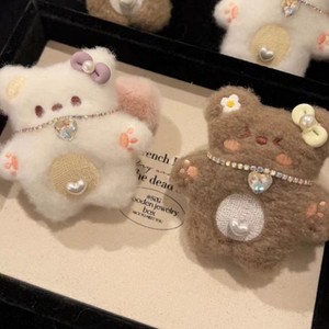 New Autumn/Winter Cute Plush Bear Hair Clip Cartoon Furry Adorable <b>Doll</b> Bangs Clip Hair <b>Accessory</b> Girlish Style - Product Image 2