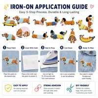 Patch brodé thermocollant ou à coudre pour amoureux des animaux, motif chiot Teckel mignon, pull hot-dog et arc-en-ciel, style Kawaii, vente en gros