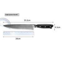 Couteau de Chef Professionnel 8 Pouces en Acier 5Cr à Motif Damas avec Manche en Bois, Tranchant, pour Viande, Fruits et Usage Général - En Promotion