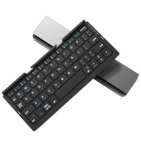 Keyboard Lipat Mini BOW Isi Ulang Nirkabel BT dengan Penutup Kulit dan Penyangga untuk Laptop untuk Windows Android IOS Tablet Bahasa Inggris