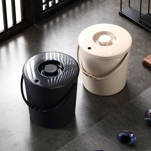 Household Round 6.5L Tea Residue Water Bucket <strong>With</strong> Strainer Small Compost Bucket <strong>Plastic</strong> Waste <strong>Bin</strong> - Product Image 6