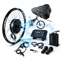 Kit de conversion de vélo électrique avec moteur à moyeu 2000W, batterie triangulaire 52V 20Ah, compatible avec les roues de 27,5 et 29 pouces
