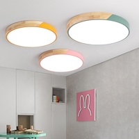 Plafonnier LED moderne simple nordique Macaron ultra-mince IP44 PVC lampe pour chambre d'enfant 24W/36W AC Source d'alimentation