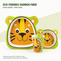 Ensemble de vaisselle pour bébés et enfants, assiettes et bols en fibre de bambou personnalisés avec des dessins animés, assiette et vaisselle pour bébé, sans BPA