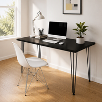Bureau d'ordinateur moderne et minimaliste avec pieds en forme d'épingles à cheveux, table d'étude pour ordinateur portable et écriture, idéal pour le télétravail
