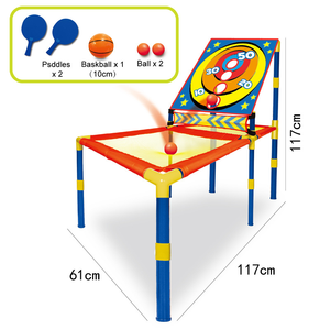 เกมส์ลูกบอลพลาสติก 3 in 1 สำหรับเด็ก เล่นได้ทั้งในบ้าน/นอกบ้าน แทรมโพลีน ปิงปอง บาสเก็ตบอล ของเล่นโยน - Product Image 3