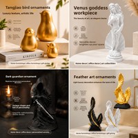 Série d'objets décoratifs créatifs en vinyle et plastique, style luxe léger, présentoirs multifonctionnels pour salons, bureaux et tables (40 pièces)
