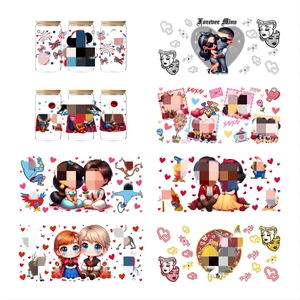 สติกเกอร์สติกเกอร์ติดโลโก้แบบ DIY ของขวัญยูวี DTF สามารถห่อได้ลายการ์ตูนหมีที่น่ารักสำหรับถ้วยแก้วขนาด16ออนซ์ - Product Image 1