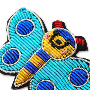 Broche de mariposa, broche femenino de seda india, bordado a mano, insignia creativa y original - Product Image 3