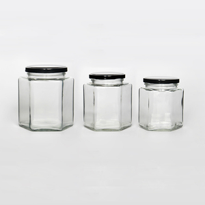 Commercio all'ingrosso 1.5 oz 45ml Mini Hexagon Vetro Barattolo di Miele Con Metallo Lug Coperchio Per Favori Pistacchio Pasta Zuccherate - Product Image 2