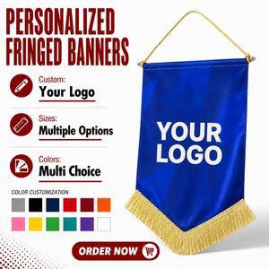 Bandera Triangular de Alta Resistencia con Borla, Impresión Digital en Poliéster, Tamaño Personalizado, Venta al Por Mayor para Decoración Comercial y Festiva - Product Image 1