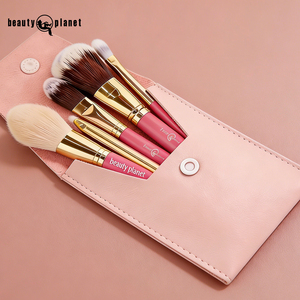 Conjunto de 12 Pincéis de Maquiagem Rosa Beauty Planet, Ferramenta para Sombra de Olhos e Base, Mini Pincéis Portáteis para Viagem, Bolsa com Zíper para Crianças - Product Image 1