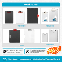 Tablette d'écriture Glosen C1082 A4, bordure en alliage d'aluminium durable, design moderne, porte-stylo et grand clip ; taille/couleur/clip personnalisables