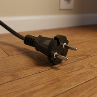 Cordon d'alimentation CA européen VDE à 2 broches, 220~250V 16A, noir, extrémité femelle IEC, appareil électroménager IP35