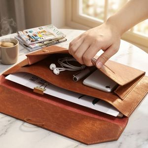 PU Leather <b>A4</b> Durable Modern <b>Folder</b> Document Bag for Promotional Gifts Embossed Design Business Exam Use HR Brand Guangdong Made - Product Image 3