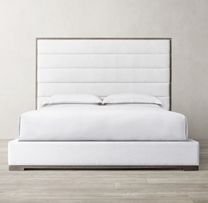 Cama King Size de Lujo Moderna para Exteriores con Almacenamiento, Estructura de Madera, Cabecera Tapizada en Tela con Diseño Acolchado y Base de Muelles - Product Image 3