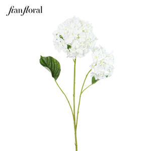 FONG IAN 도매 웨딩 인조 백색 수국 공장 도매가 저 MOQ 긴 줄기 2송이 수국 장식용 - Product Image 2