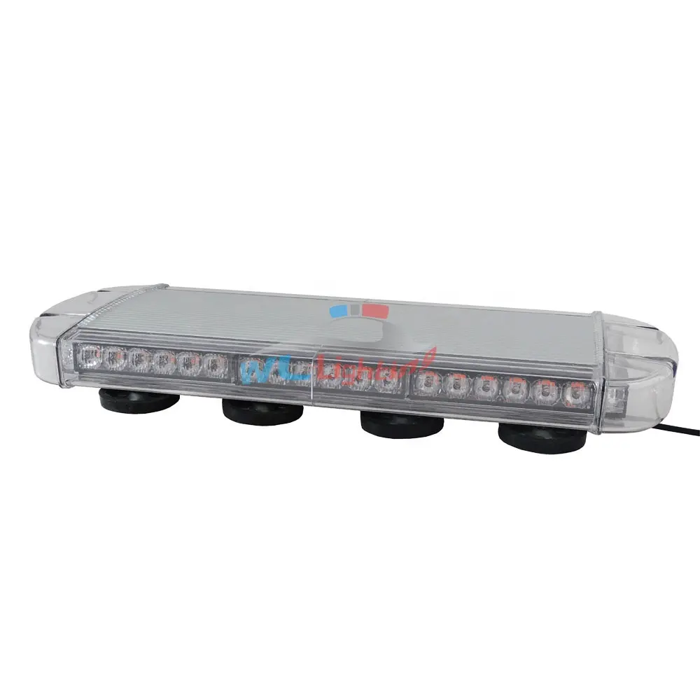 22 "12-24V DC 48w LED คําเตือน Mini Lightbar รถบรรทุก Strobe ไฟรถพยาบาลแถบแสงแม่เหล็ก