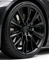 Jantes en alliage d'aluminium RUNLUN21/22X9.0/10PCD5X114.3/5X120ET35/40 CB64.1 Noir satiné à rayons multiples, nouveaux modèles de remplacement variés