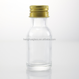 Vente chaude Rond En Verre Transparent Mini 20ml Liqueur Spiritueux <span class=keywords><strong>Alcool</strong></span> Vodka Bouteille pour Gin Whisky Rhum Tequila Brandy avec Bouchon À Vis - Product Image 2
