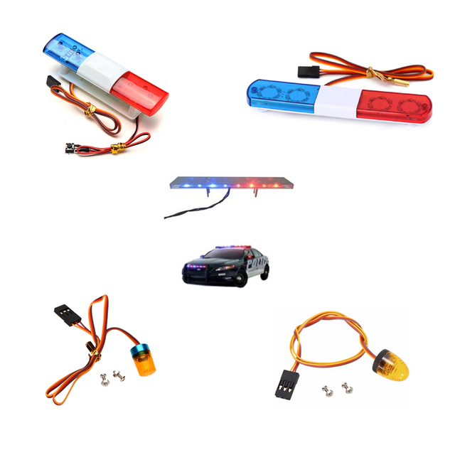 RC 1/10 1/8 Scale Car Truck Aluminum Plastic Multi-function Alternately Flash Ultra Bright Rotating Night Flash LED Light Bar