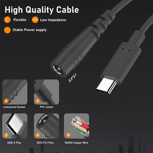 10 <span class=keywords><strong>metri</strong></span> 20V 100W <span class=keywords><strong>USB</strong></span> tipo C a DC 5521 estensione di carica PD Trigger <span class=keywords><strong>cavo</strong></span> per Starlink Mini sostituzione - Product Image 5