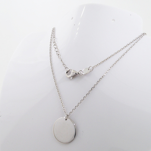 NSA2-076リアル925ソリッドシルバーチョーカーラウンドコインチャームディスクペンダントカスタムネックレスロゴ用 - Product Image 4