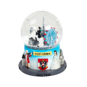 Custom OEM <strong>Wholesale</strong> Home Decor Gift Souvenir Vienna Gift Crystal Resin Ball 3D Water <strong>Snow</strong> <strong>Globe</strong> - Product Image 2